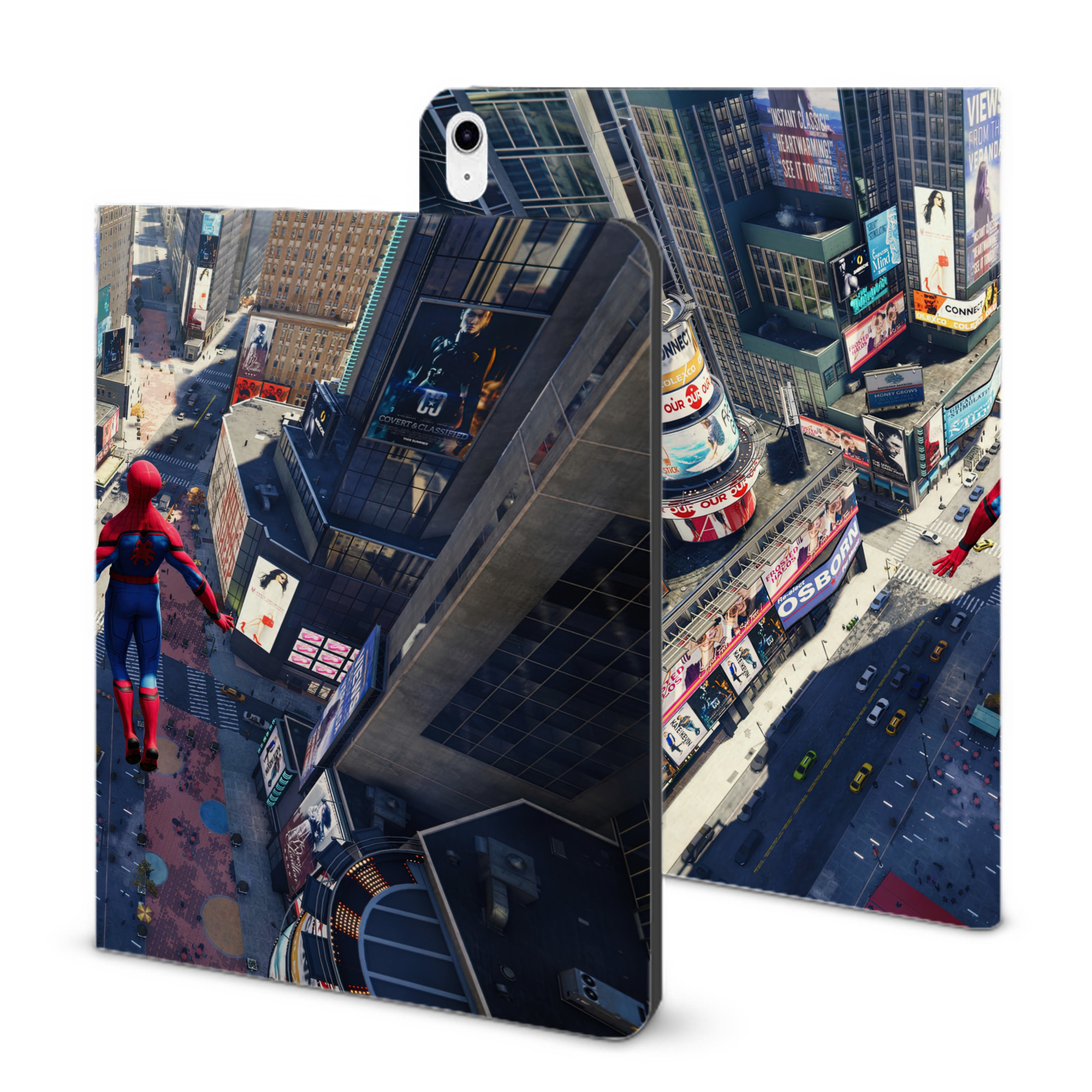 （画像用） Spider Man スパイダーマン IPad ケース ブック型 PUレザー TPU 耐衝撃 軽量 薄型 ペン収納なし 全面保護 IPad 各モデル対応